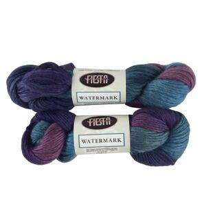 Fiesta Watermark Yarn 8oz Sapphire Blue Purple Mohair Wool Blend 2 Skeins